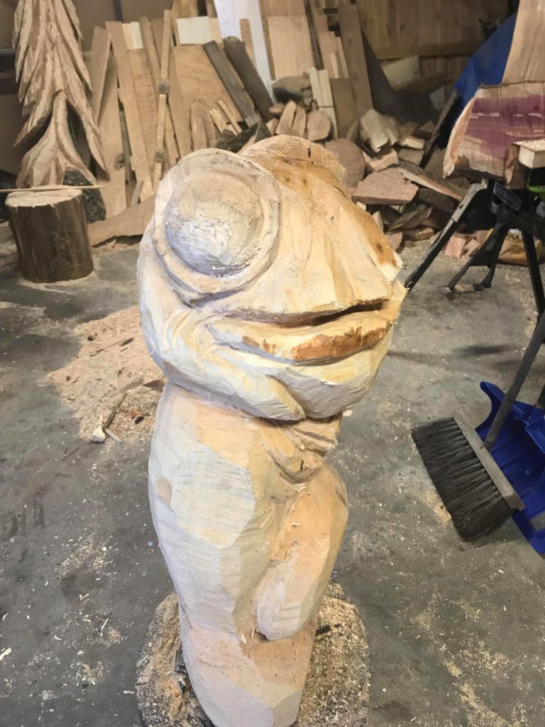 Chainsaw Carving Frog Hudson Valley NY