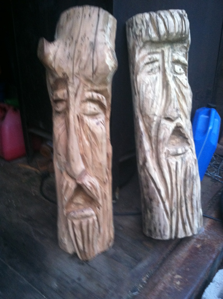Wise Old Men Chainsaw Carving