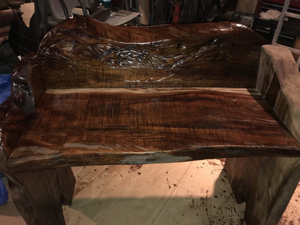 Chainsaw Carving Slab Bench Hudson Valley NY