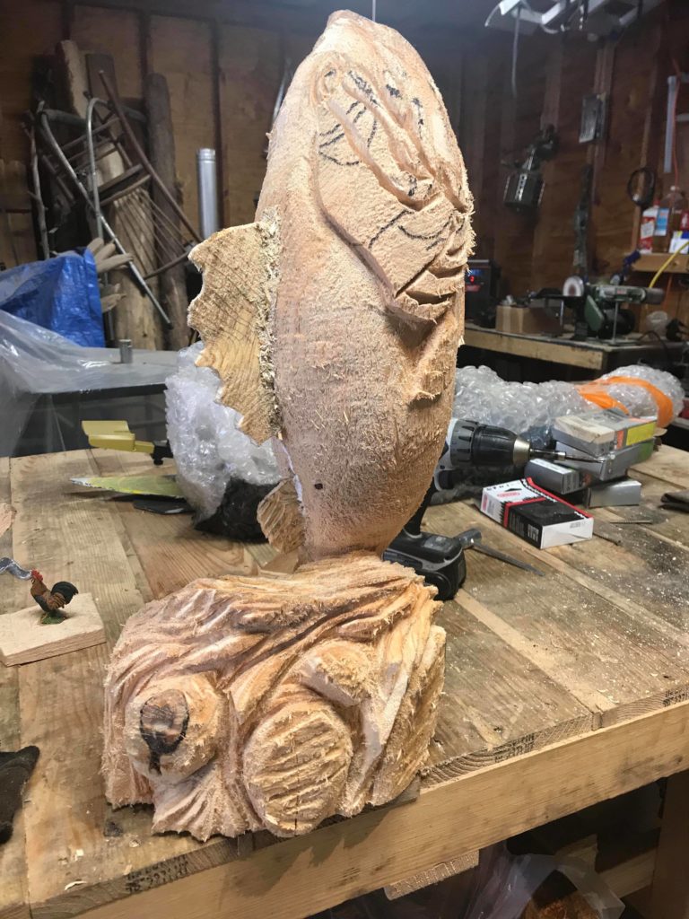 Chainsaw Carving Fish Hudson Valley NY